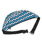 Blue And White Zigzag Pattern Print Fanny Pack