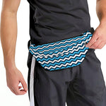 Blue And White Zigzag Pattern Print Fanny Pack