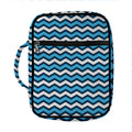 Blue And White Zigzag Pattern Print Front Pocket Bible Bag
