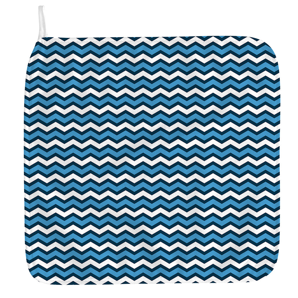Blue And White Zigzag Pattern Print Hand Towel