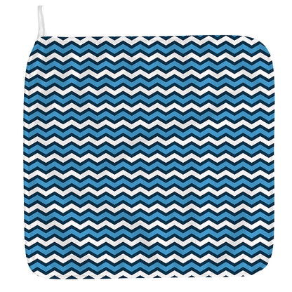 Blue And White Zigzag Pattern Print Hand Towel