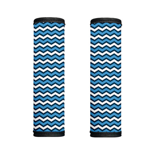 Blue And White Zigzag Pattern Print Handle Covers