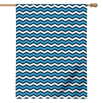 Blue And White Zigzag Pattern Print House Flag