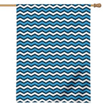 Blue And White Zigzag Pattern Print House Flag