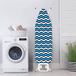 Blue And White Zigzag Pattern Print Ironing Board Cover
