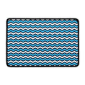 Blue And White Zigzag Pattern Print Kitchen Mat