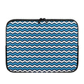 Blue And White Zigzag Pattern Print Laptop Sleeve