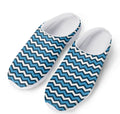 Blue And White Zigzag Pattern Print Mesh Casual Shoes