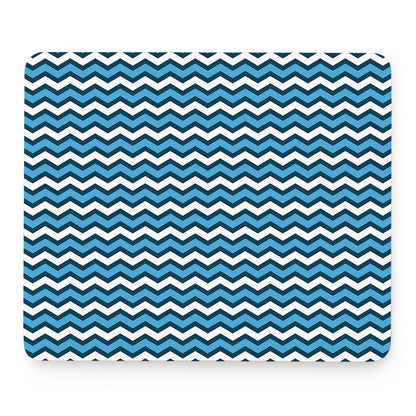 Blue And White Zigzag Pattern Print Mouse Pad
