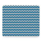 Blue And White Zigzag Pattern Print Mouse Pad