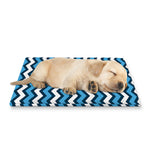 Blue And White Zigzag Pattern Print Pet Cooling Mat Cover