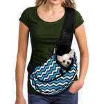 Blue And White Zigzag Pattern Print Pet Sling Carrier