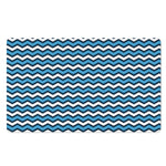 Blue And White Zigzag Pattern Print Polyester Doormat
