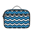 Blue And White Zigzag Pattern Print Portable Lunch Bag