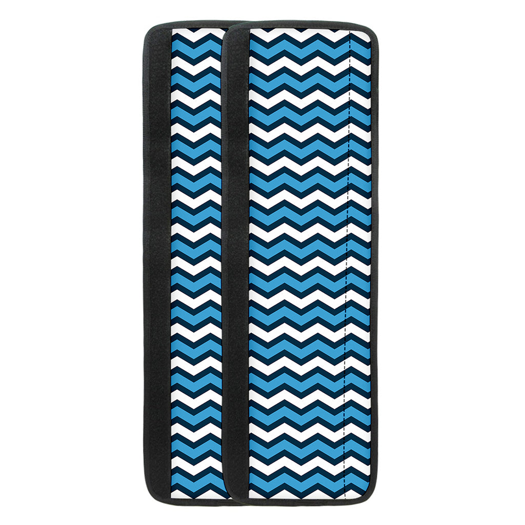 Blue And White Zigzag Pattern Print Refrigerator Handle Covers