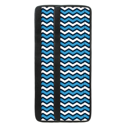 Blue And White Zigzag Pattern Print Refrigerator Handle Covers