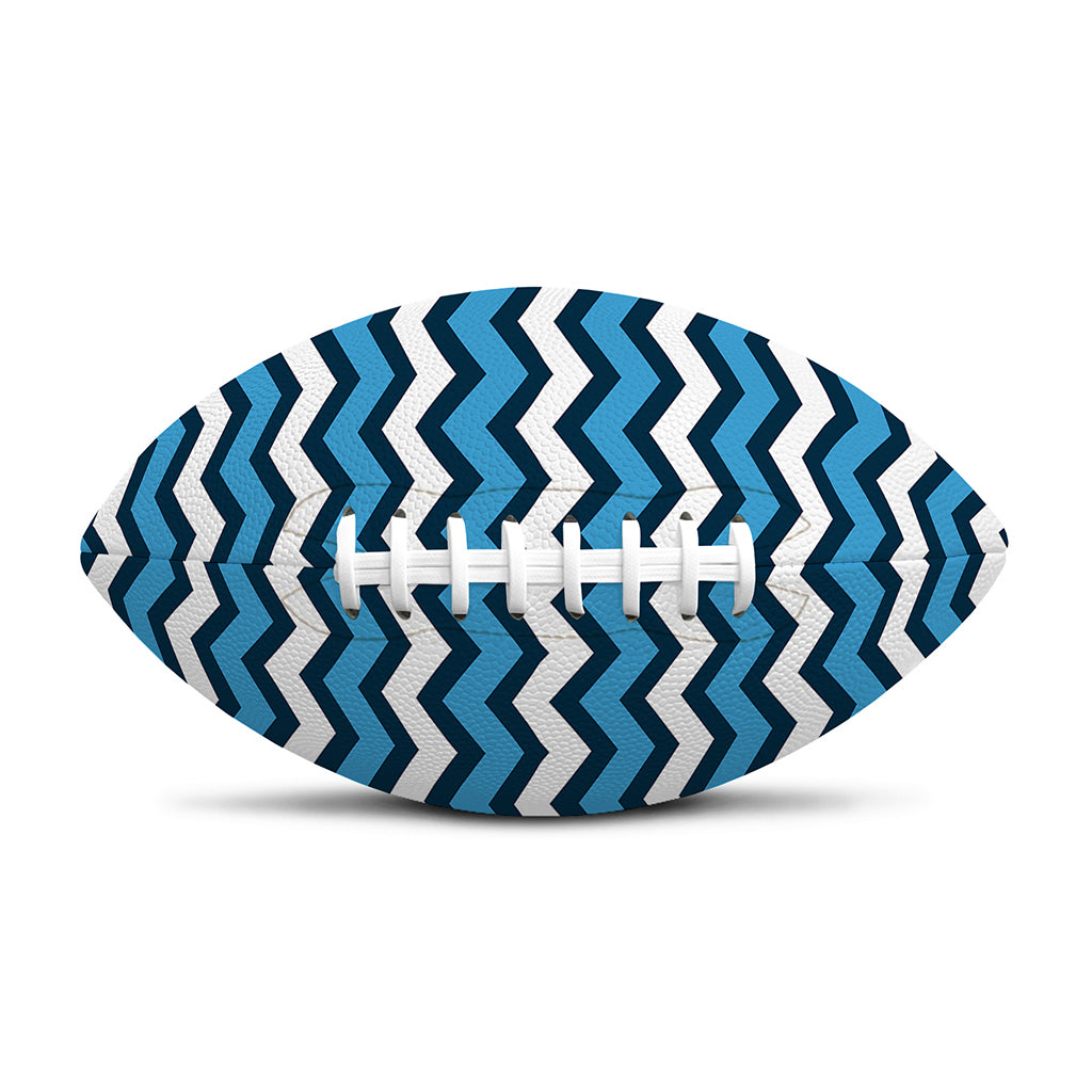 Blue And White Zigzag Pattern Print Rugby Ball