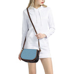 Blue And White Zigzag Pattern Print Saddle Bag