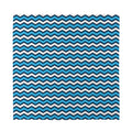 Blue And White Zigzag Pattern Print Silk Bandana