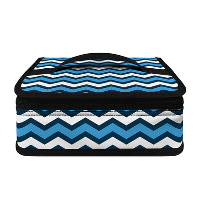 Blue And White Zigzag Pattern Print Small Lunch Bag