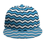 Blue And White Zigzag Pattern Print Snapback Cap