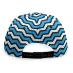 Blue And White Zigzag Pattern Print Snapback Cap