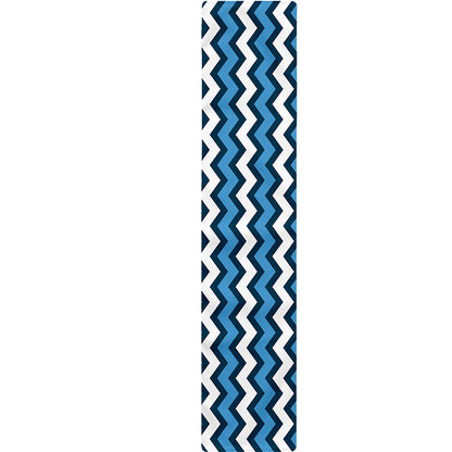 Blue And White Zigzag Pattern Print Table Runner