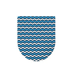 Blue And White Zigzag Pattern Print Toilet Lid Cover