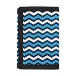Blue And White Zigzag Pattern Print Trifold Wallet