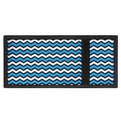 Blue And White Zigzag Pattern Print Trifold Wallet
