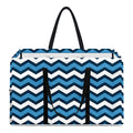Blue And White Zigzag Pattern Print Utility Tote Bag