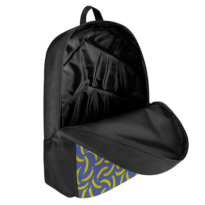 Blue And Yellow Banana Pattern Print 17 Inch Backpack