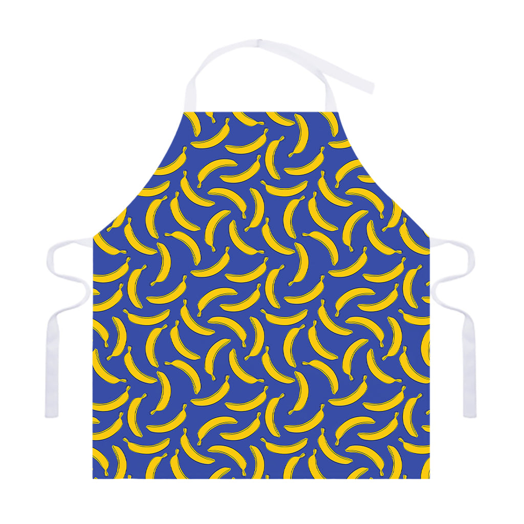 Blue And Yellow Banana Pattern Print Adjustable Apron