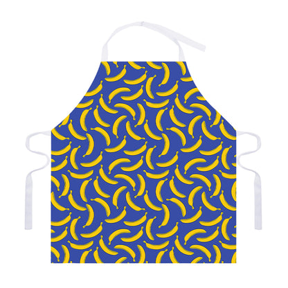 Blue And Yellow Banana Pattern Print Adjustable Apron