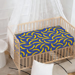 Blue And Yellow Banana Pattern Print Baby Crib Sheet