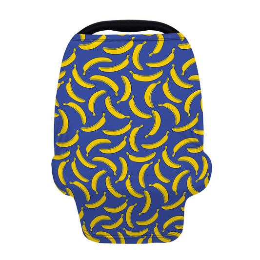 Blue And Yellow Banana Pattern Print Baby Seat Cover
