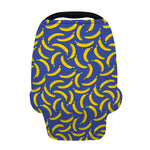 Blue And Yellow Banana Pattern Print Baby Seat Cover