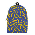 Blue And Yellow Banana Pattern Print School Backpack