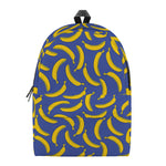 Blue And Yellow Banana Pattern Print Backpack