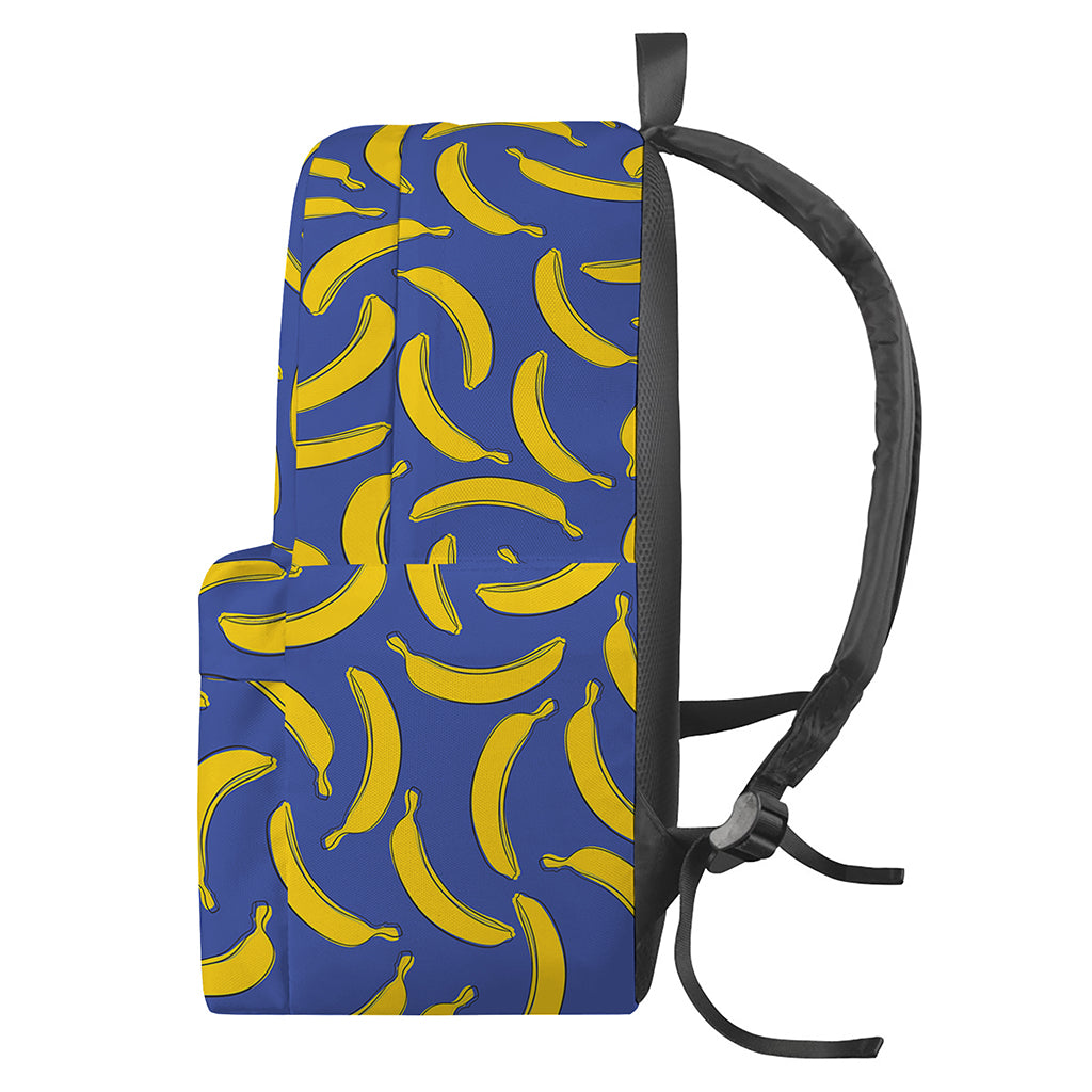 Blue And Yellow Banana Pattern Print Backpack