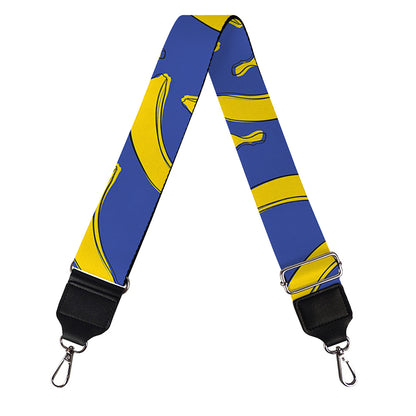 Blue And Yellow Banana Pattern Print Bag Strap