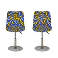 Blue And Yellow Banana Pattern Print Bar Stool Covers