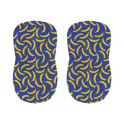 Blue And Yellow Banana Pattern Print Bar Stool Covers