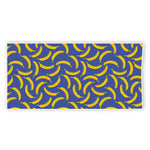 Blue And Yellow Banana Pattern Print Beach Towel