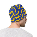 Blue And Yellow Banana Pattern Print Beanie