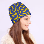 Blue And Yellow Banana Pattern Print Beanie