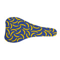 Blue And Yellow Banana Pattern Print Bicycle Seat Cover