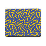 Blue And Yellow Banana Pattern Print Bifold Wallet