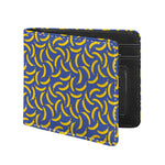 Blue And Yellow Banana Pattern Print Bifold Wallet