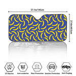 Blue And Yellow Banana Pattern Print Car Windshield Sun Shade